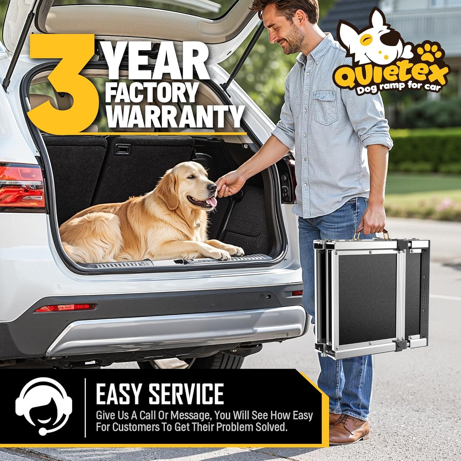 Rampa Plegable para Perros QUIETEX 180 cm Antideslizante 150 kg