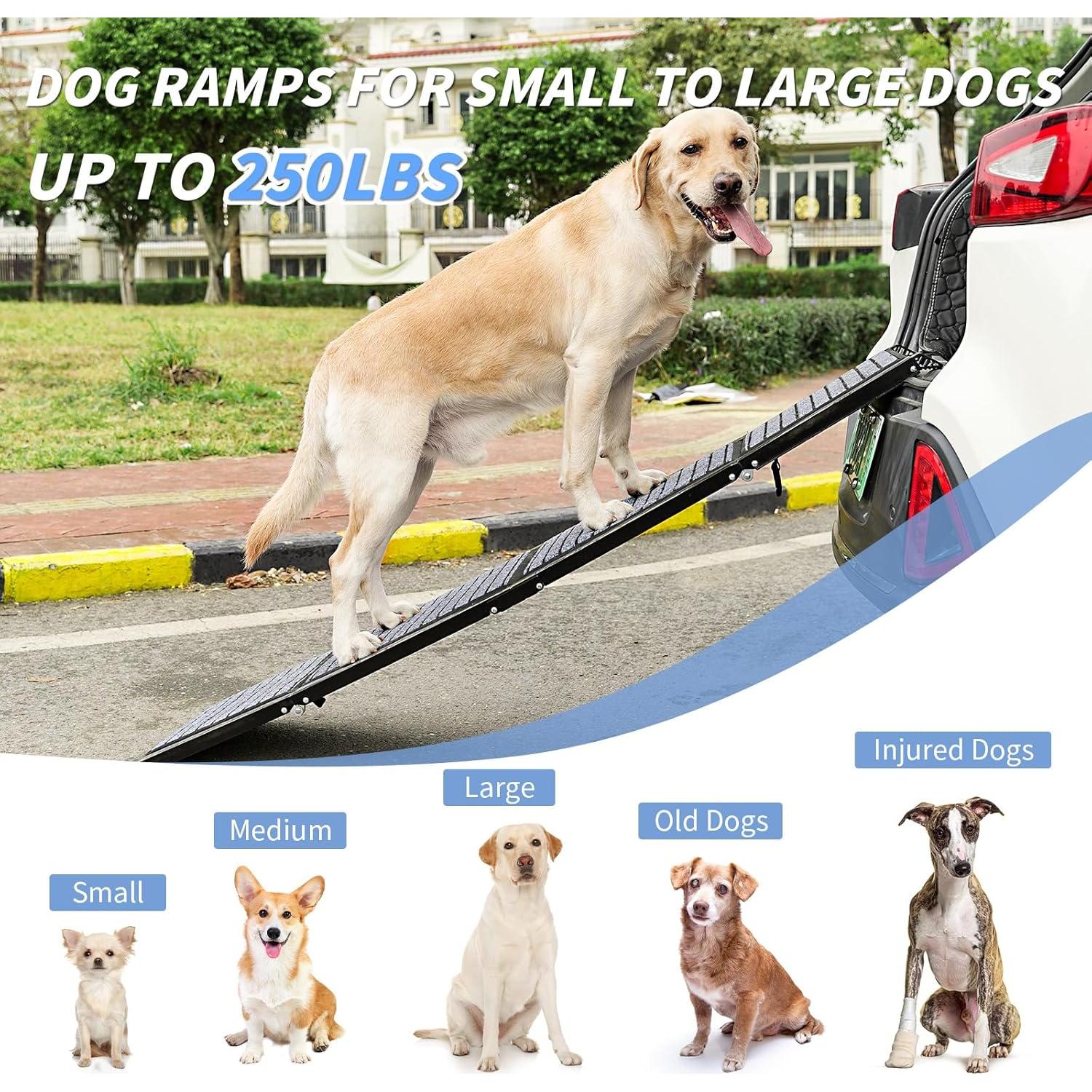 Rampa para perros Dirtreker 63"x17" antideslizante hasta 113.4 kg
