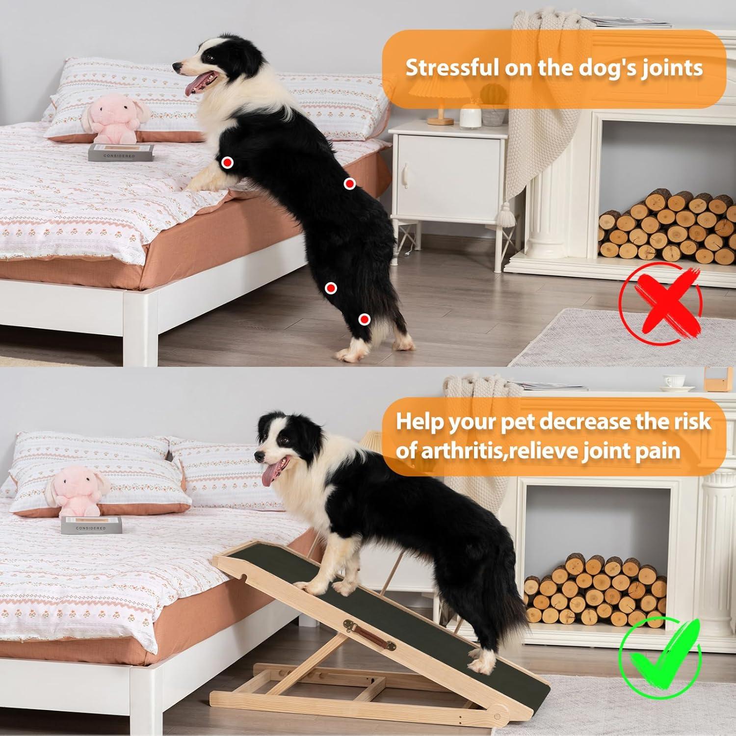 Rampa Plegable para Perros RUSHANPEACE Natural Ajustable