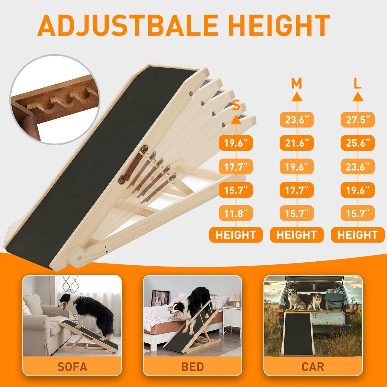 Rampa Plegable para Perros RUSHANPEACE Natural Ajustable