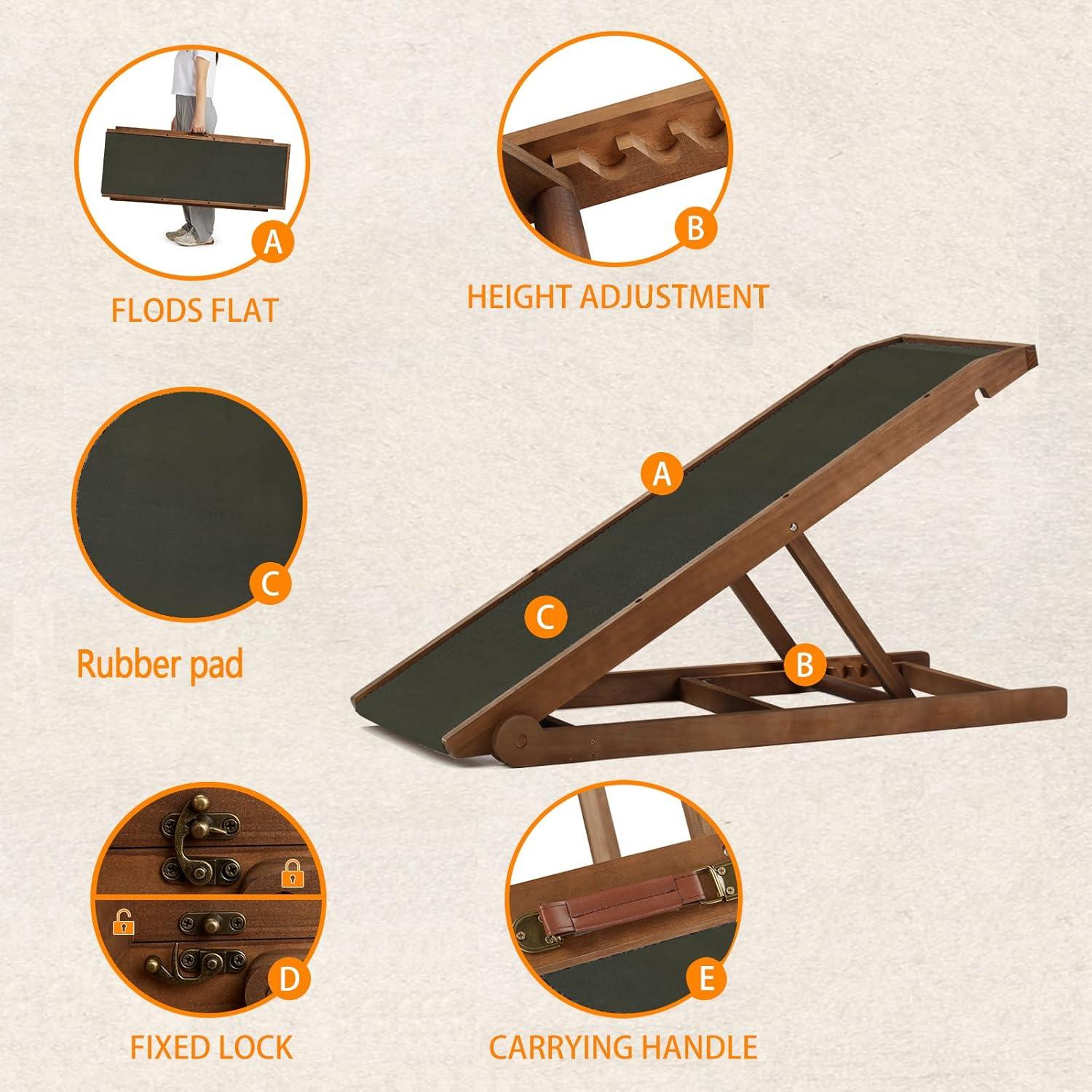 Rampa Plegable para Perros RUSHANPEACE Natural Ajustable