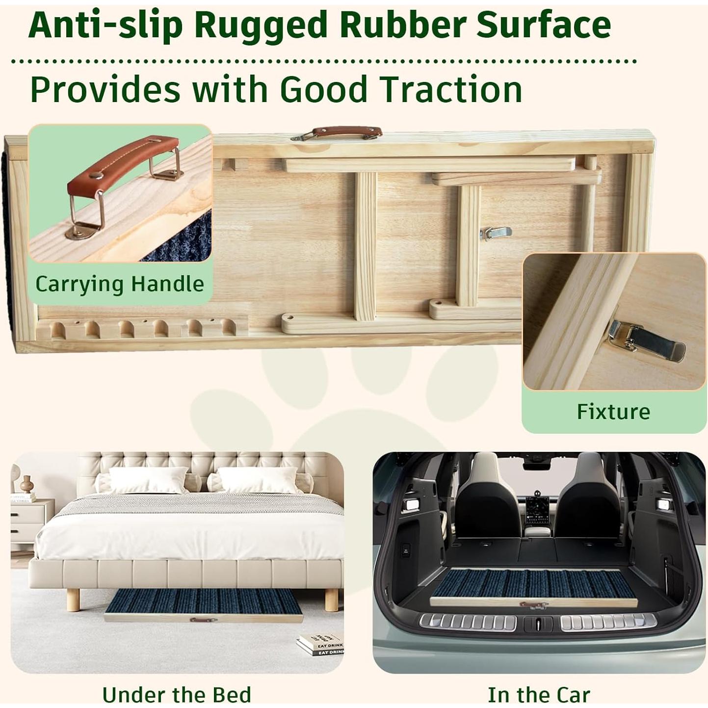 Rampa Plegable para Perros JoyPetCabin 110.49 cm Madera 6 Alturas