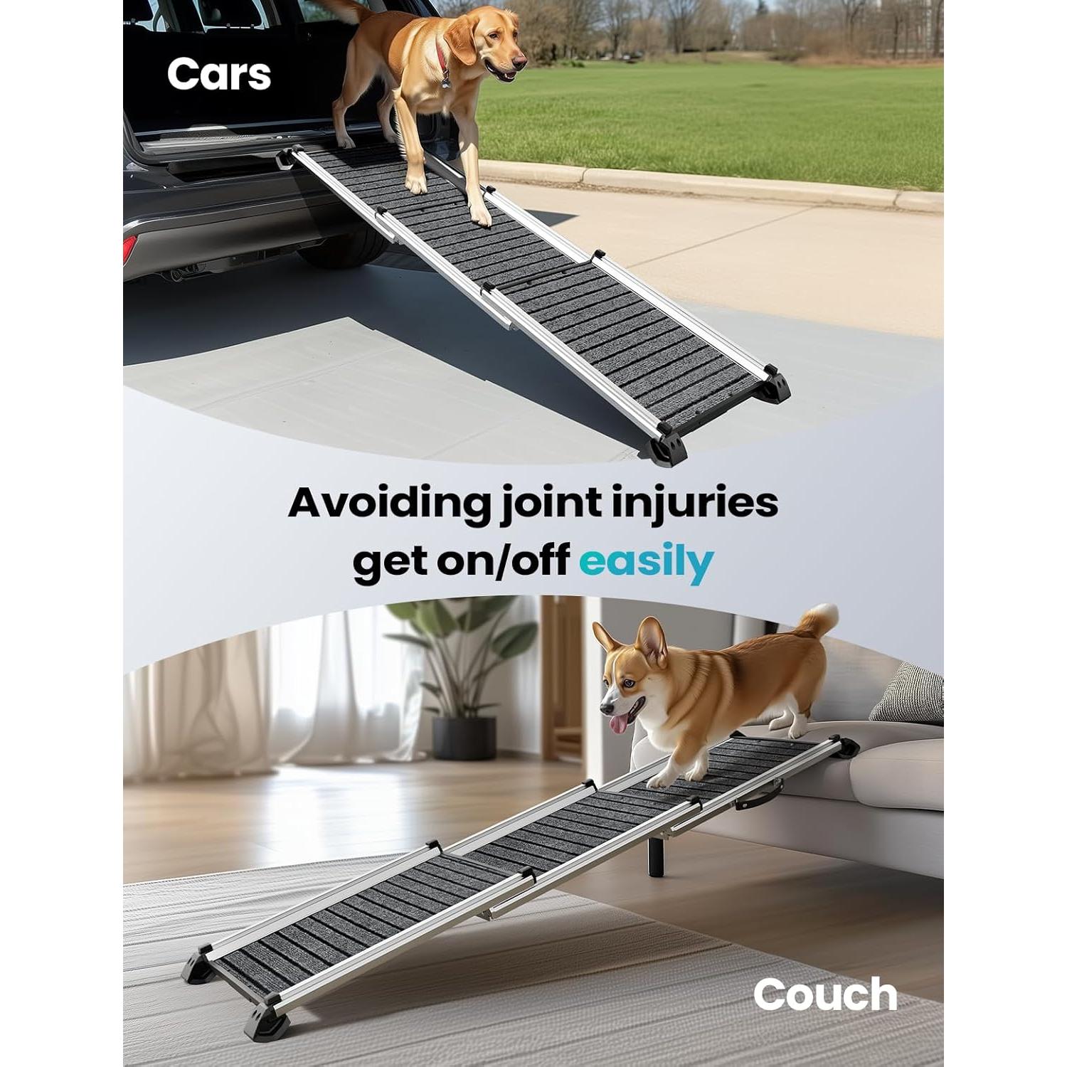 Rampa Telescópica para Perros 160 cm Antideslizante Aluminio