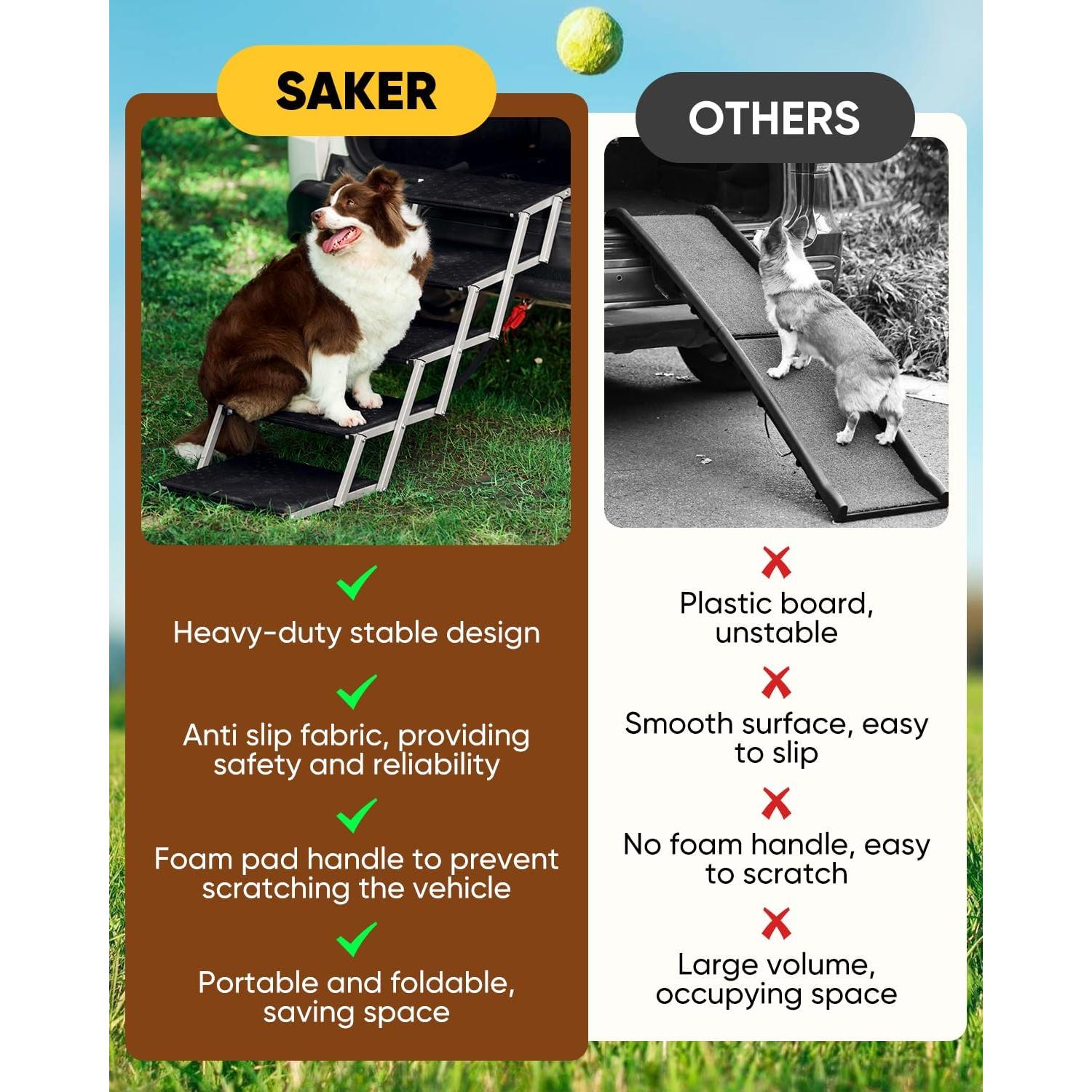 Rampa Plegable para Perros Saker 90kg Antideslizante