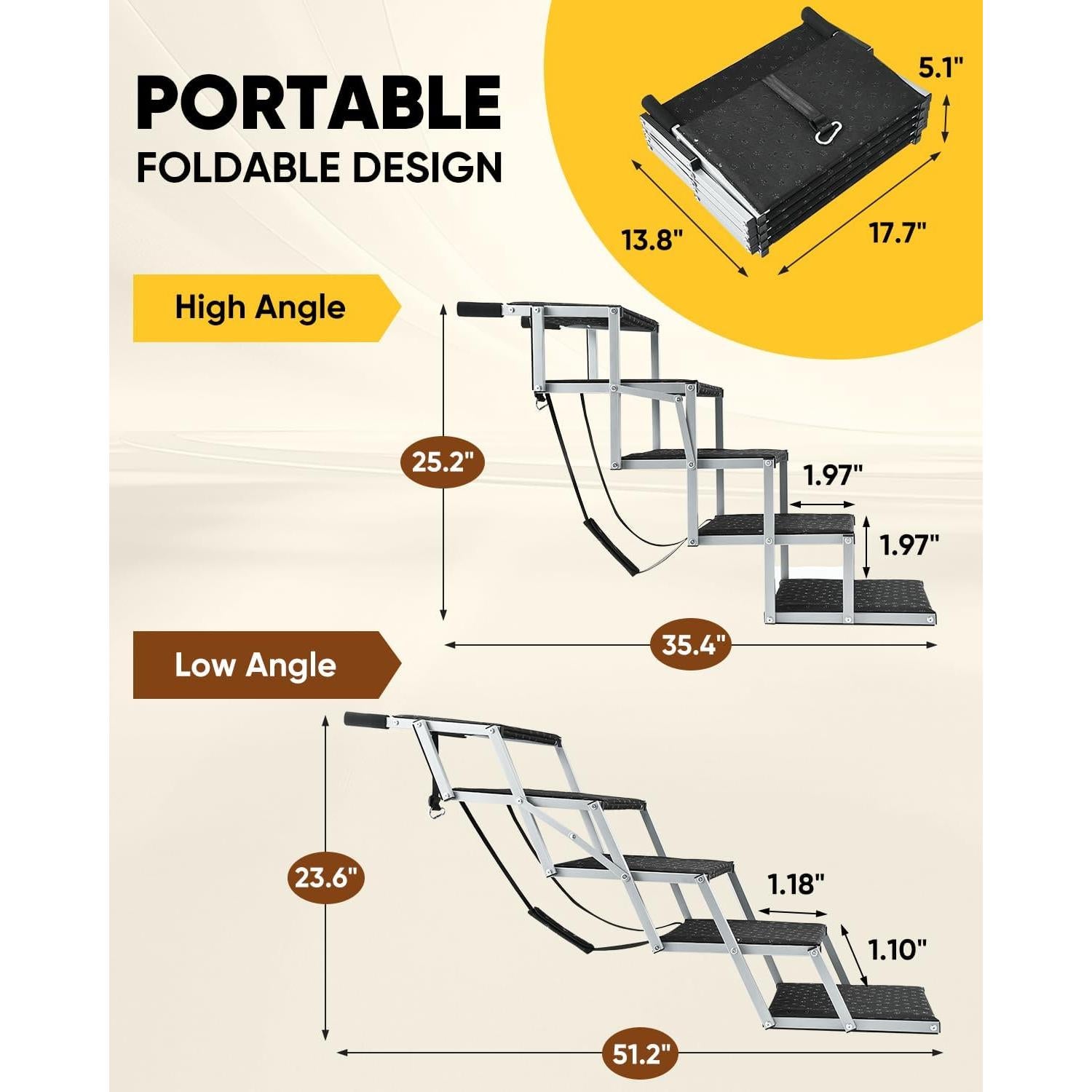Rampa Plegable para Perros Saker 90kg Antideslizante