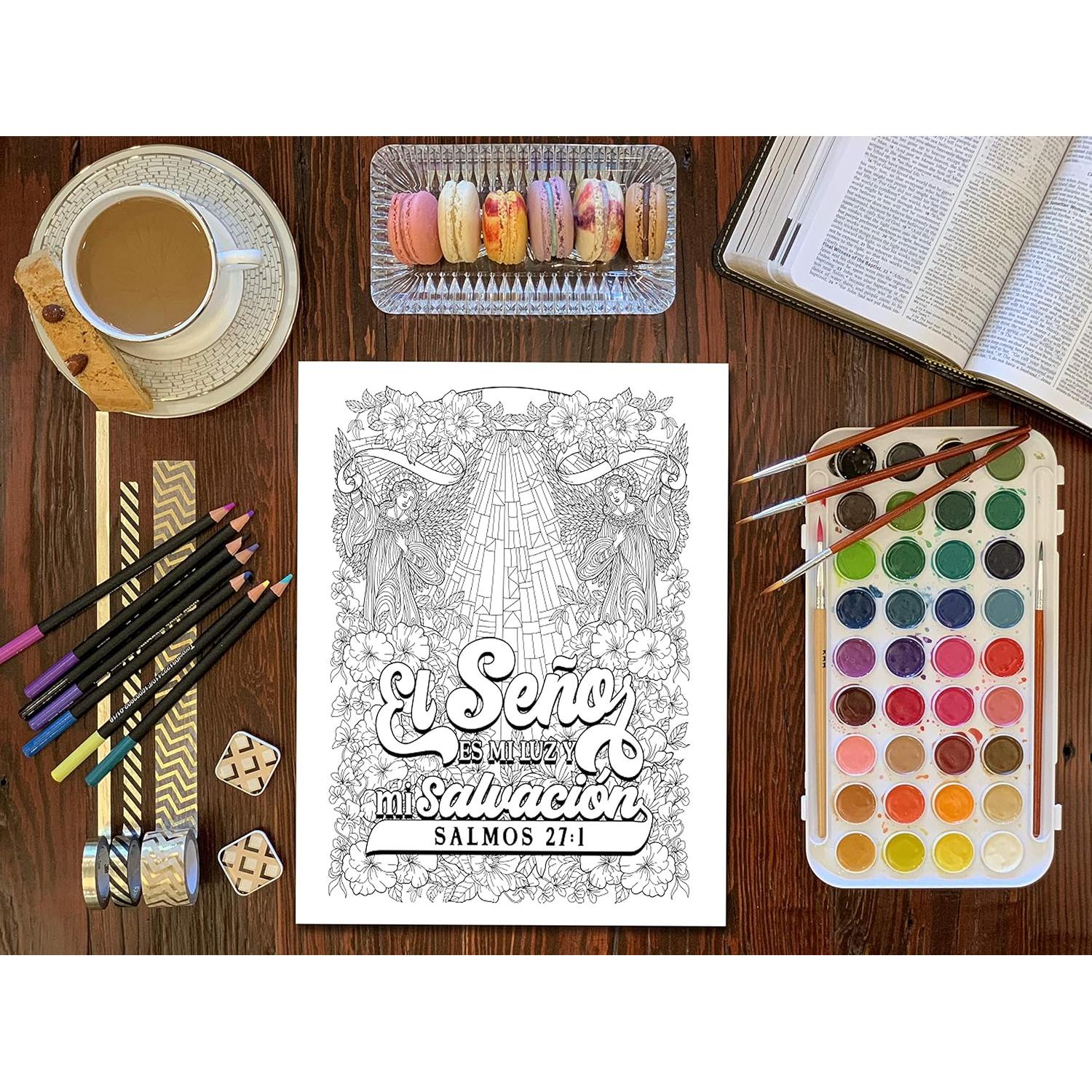 Colorea los Salmos: Un libro cristiano de colorear para adultos (Spanish Edition)