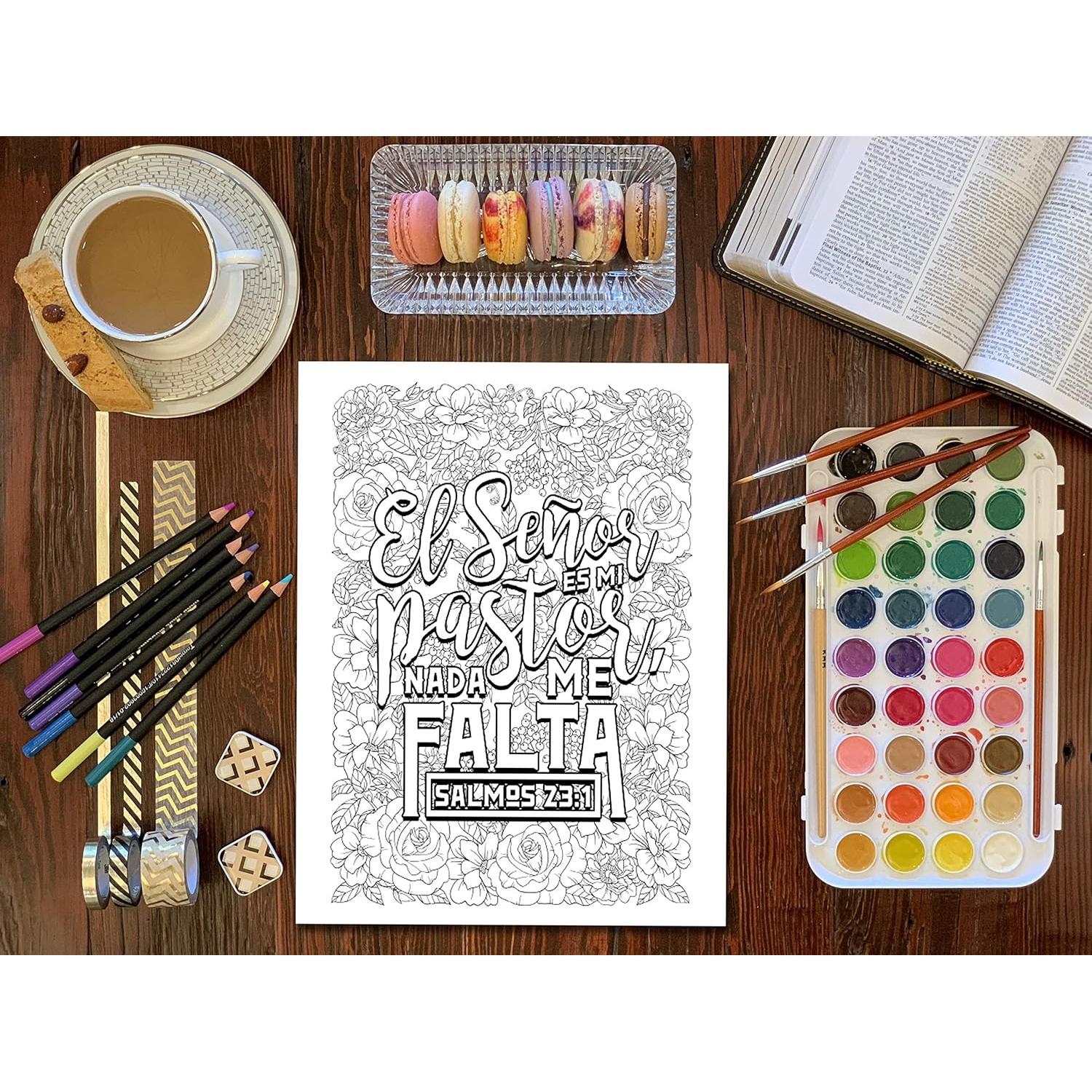 Colorea los Salmos: Un libro cristiano de colorear para adultos (Spanish Edition)