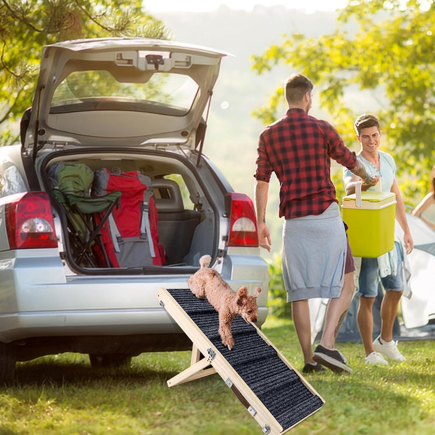 Rampa Plegable para Mascotas Umtiti 4 Niveles Ajustables 23-44cm