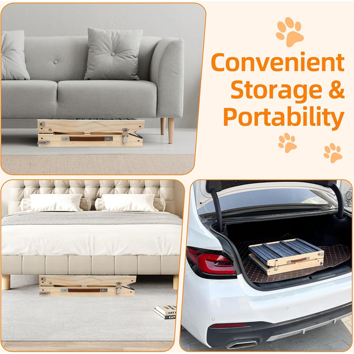 Rampa para Perros Madera Plegable Antideslizante 120 cm