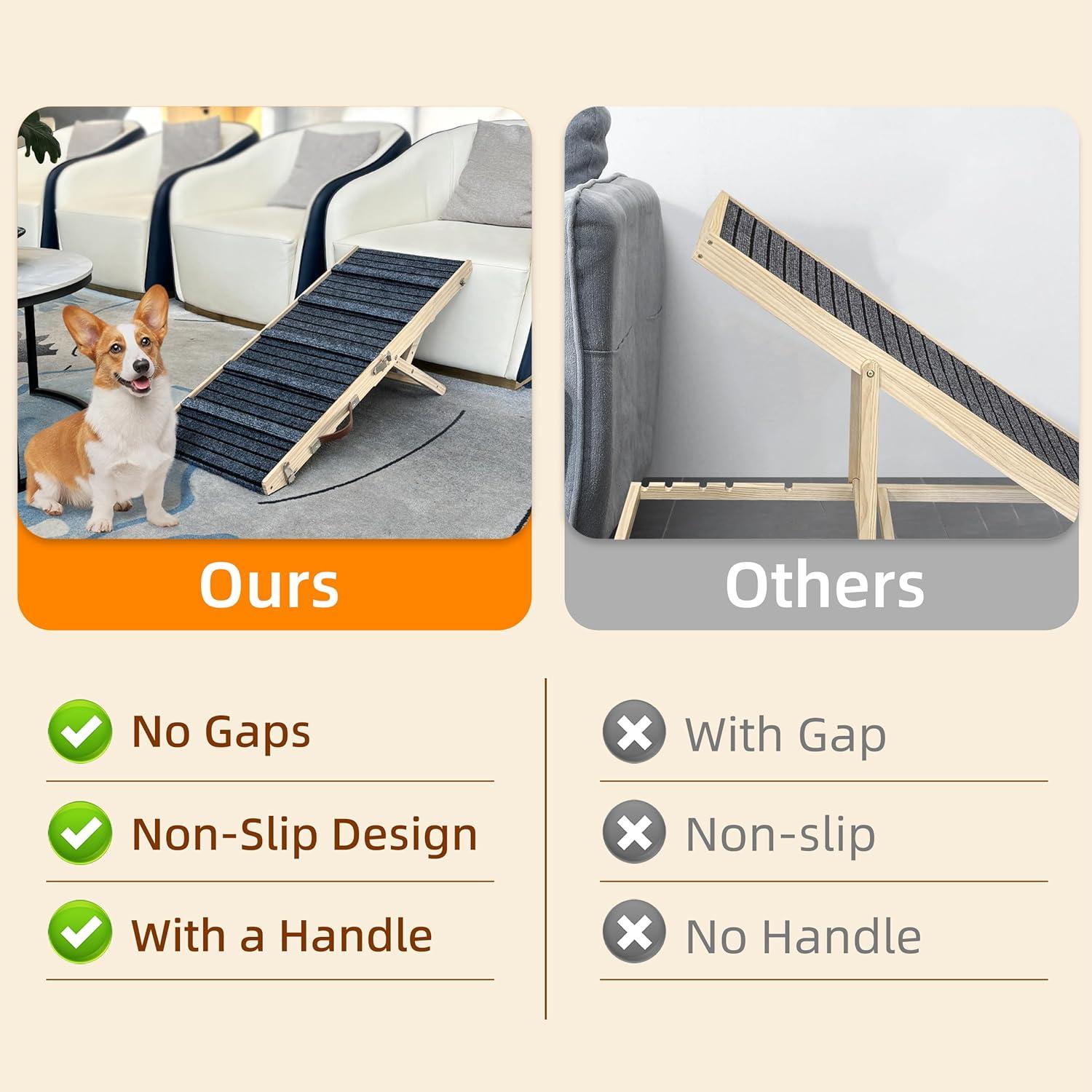 Rampa para Perros Madera Plegable Antideslizante 120 cm