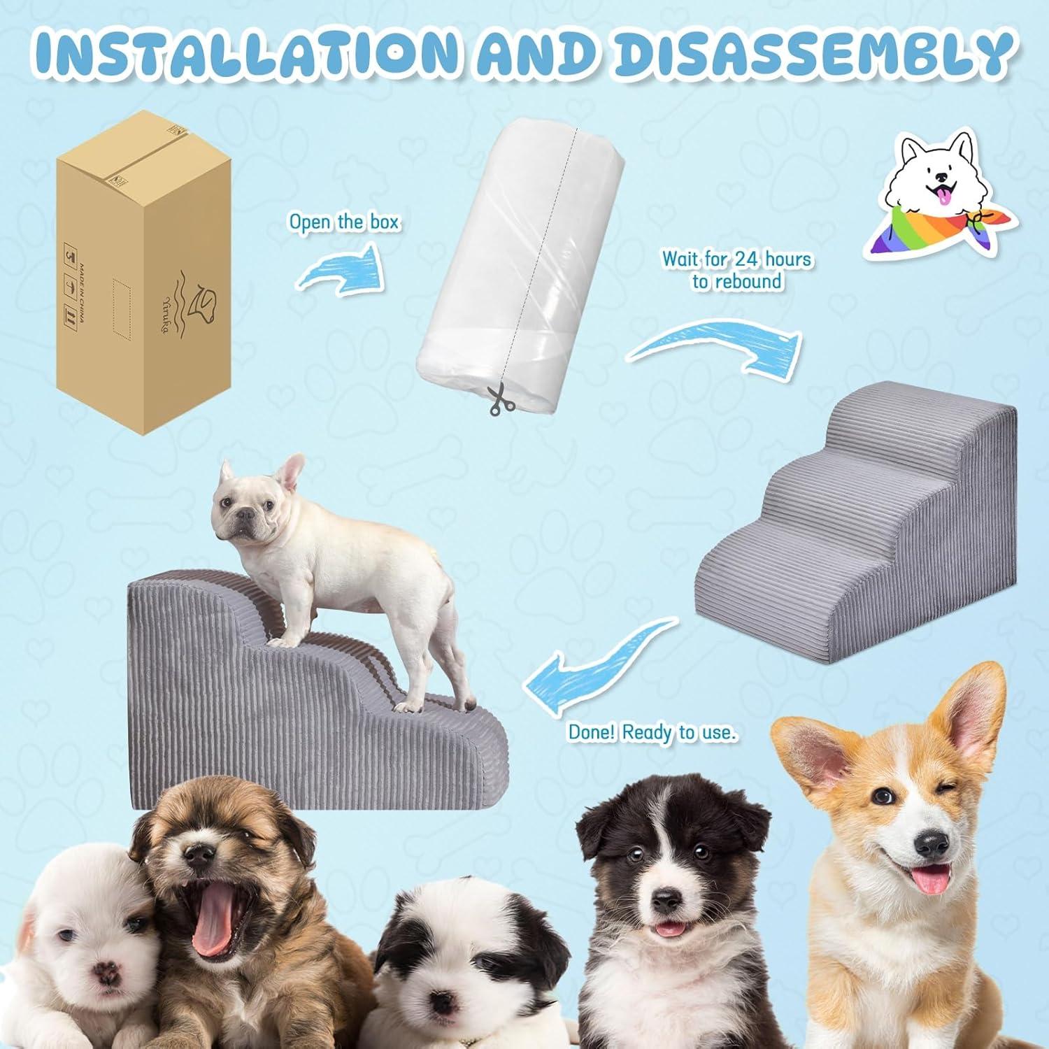 Escaleras para Perros Yiruka 4 Escalones Antideslizantes 50.8 cm