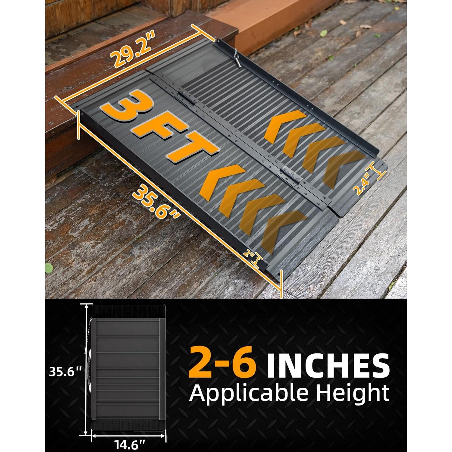 Rampa de Silla de Ruedas Plegable VNN 0.91m Antideslizante