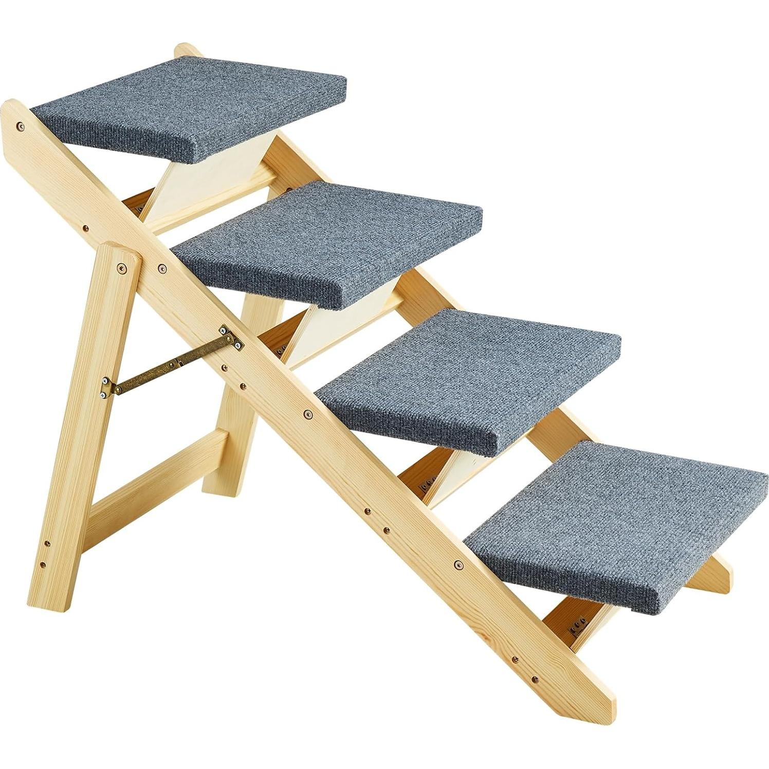 Escalera Plegable para Mascotas VEVOR 4 Pasos hasta 68 kg