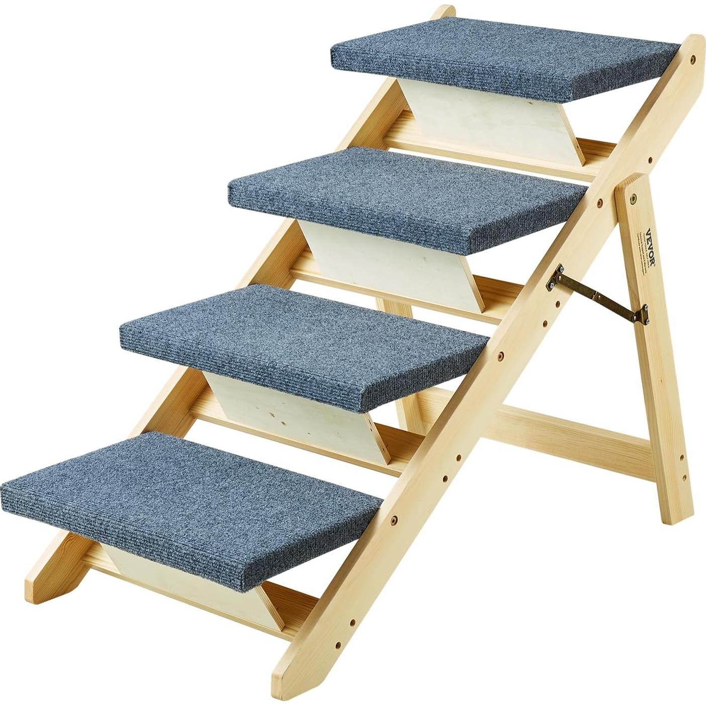 Escalera Plegable para Mascotas VEVOR 4 Pasos hasta 68 kg