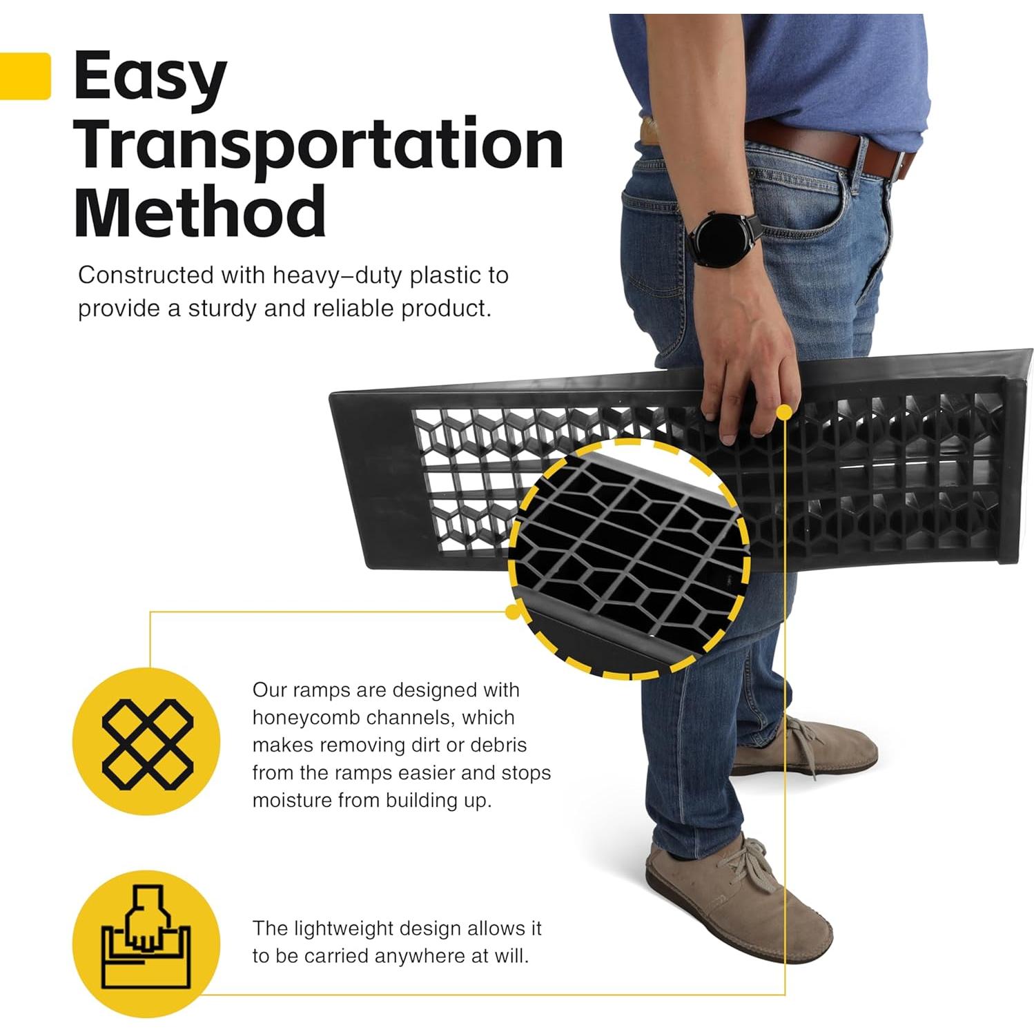 Rampas de Coche MaxxHaul 50516 1,996 kg 2 Unidades Negro