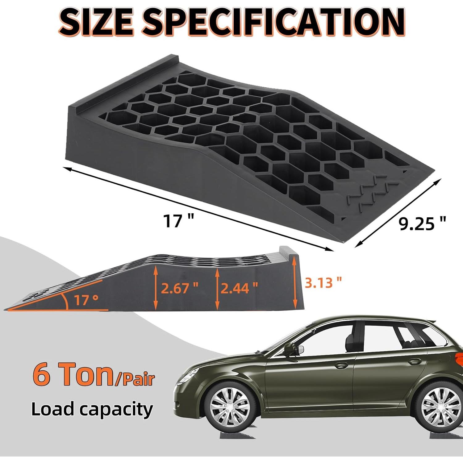 Rampas de Servicio para Coche OULEME 2 Pcs 6 Toneladas