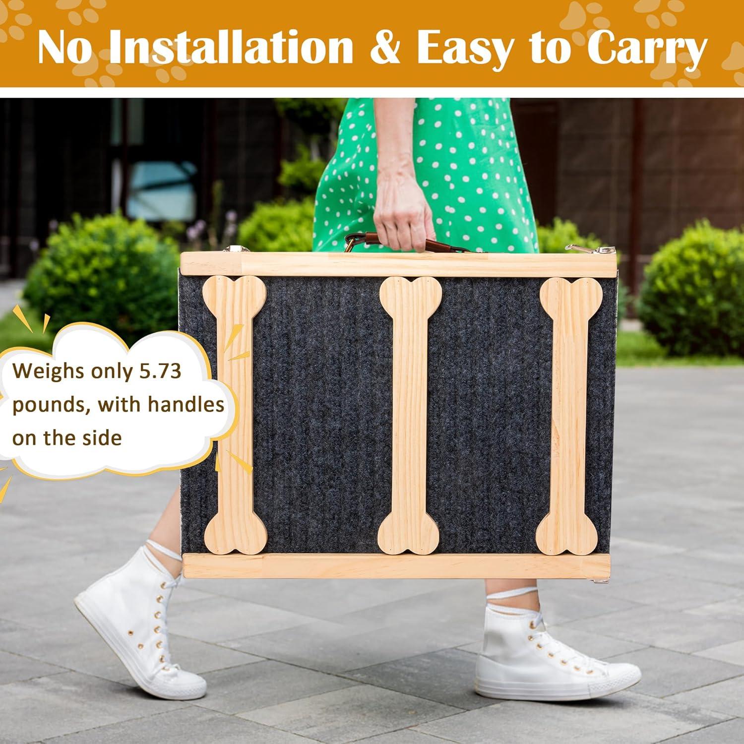 Rampa de Perro Ajustable GENMOUS de Madera Antideslizante