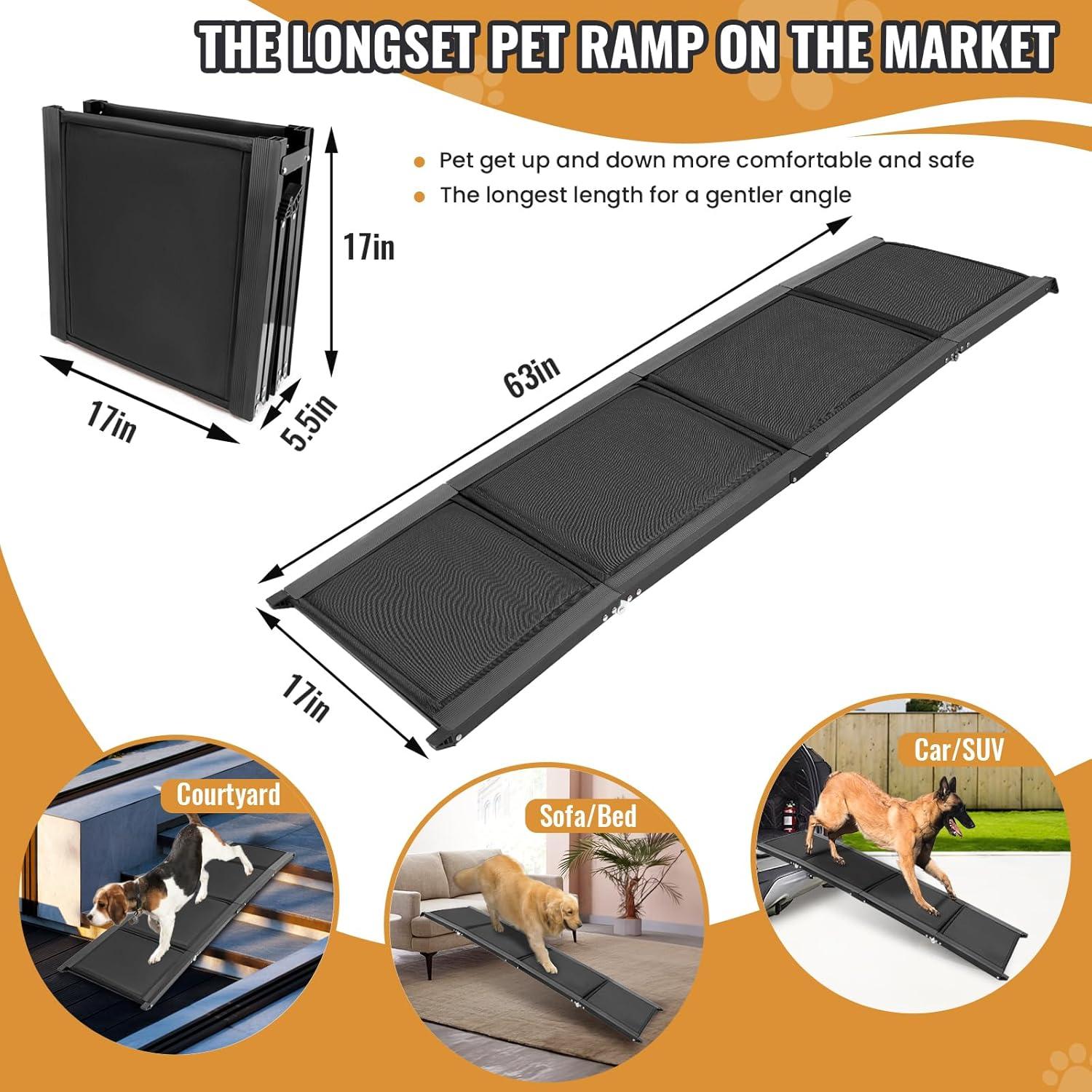 Rampa Plegable para Perros 9TH SHOP 160x43 cm Antideslizante