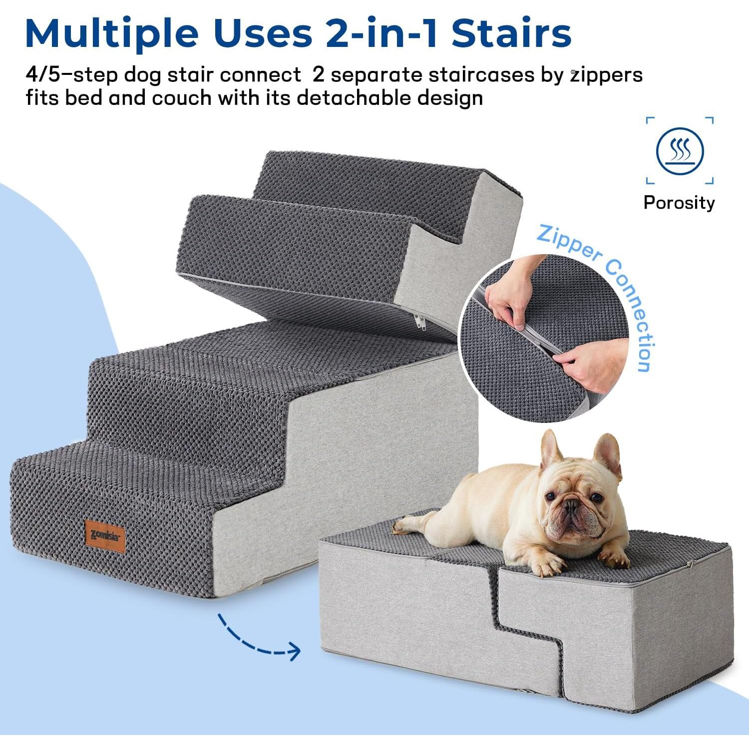Escalera para Perros Zomisia 4 Escalones Extra Anchos Antideslizante