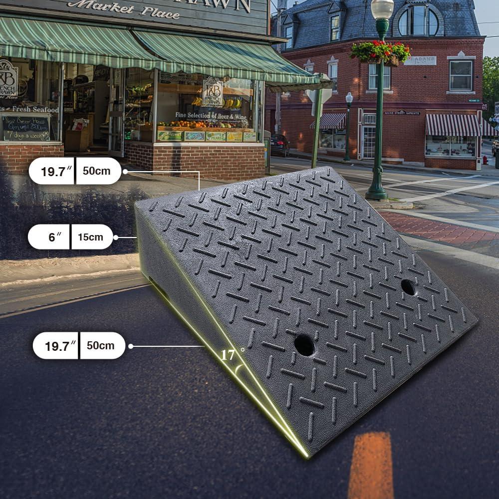 Rampas de entrada ROKENPOY de goma pesada 50x50x15.24 cm