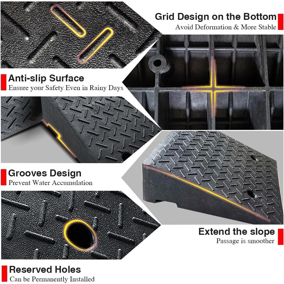 Rampas de entrada ROKENPOY de goma pesada 50x50x15.24 cm