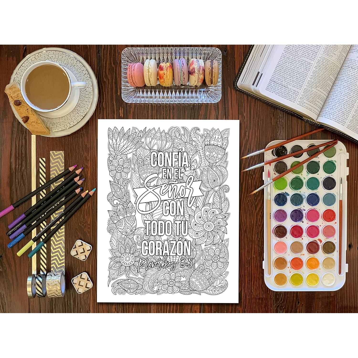 Colorea los Proverbios: Un libro cristiano de colorear para adultos (Spanish Edition)