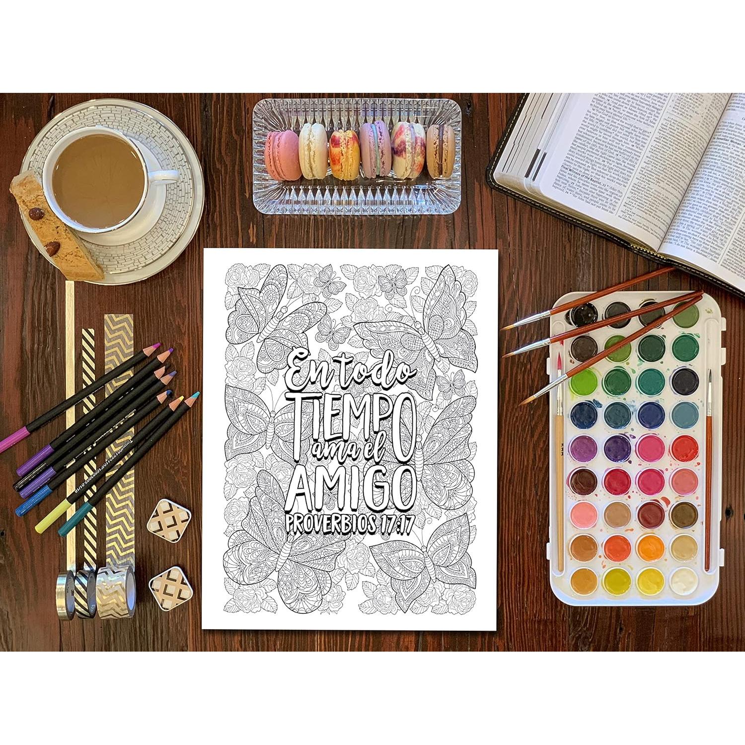 Colorea los Proverbios: Un libro cristiano de colorear para adultos (Spanish Edition)