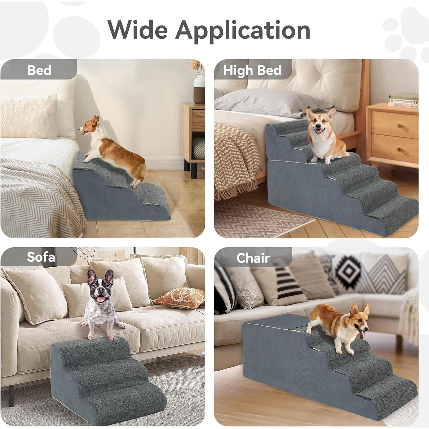 Escalones para Perros ABORON 76 cm Altura Ajustable Antideslizante