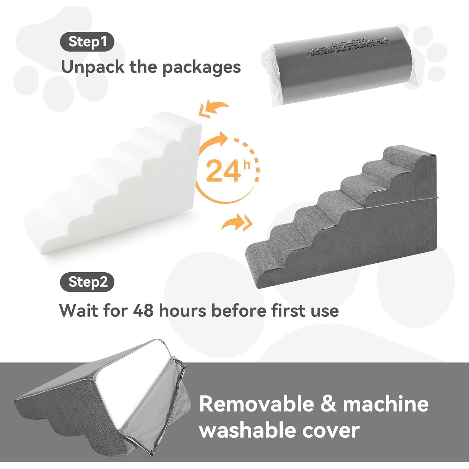 Escalones para Perros ABORON 76 cm Altura Ajustable Antideslizante