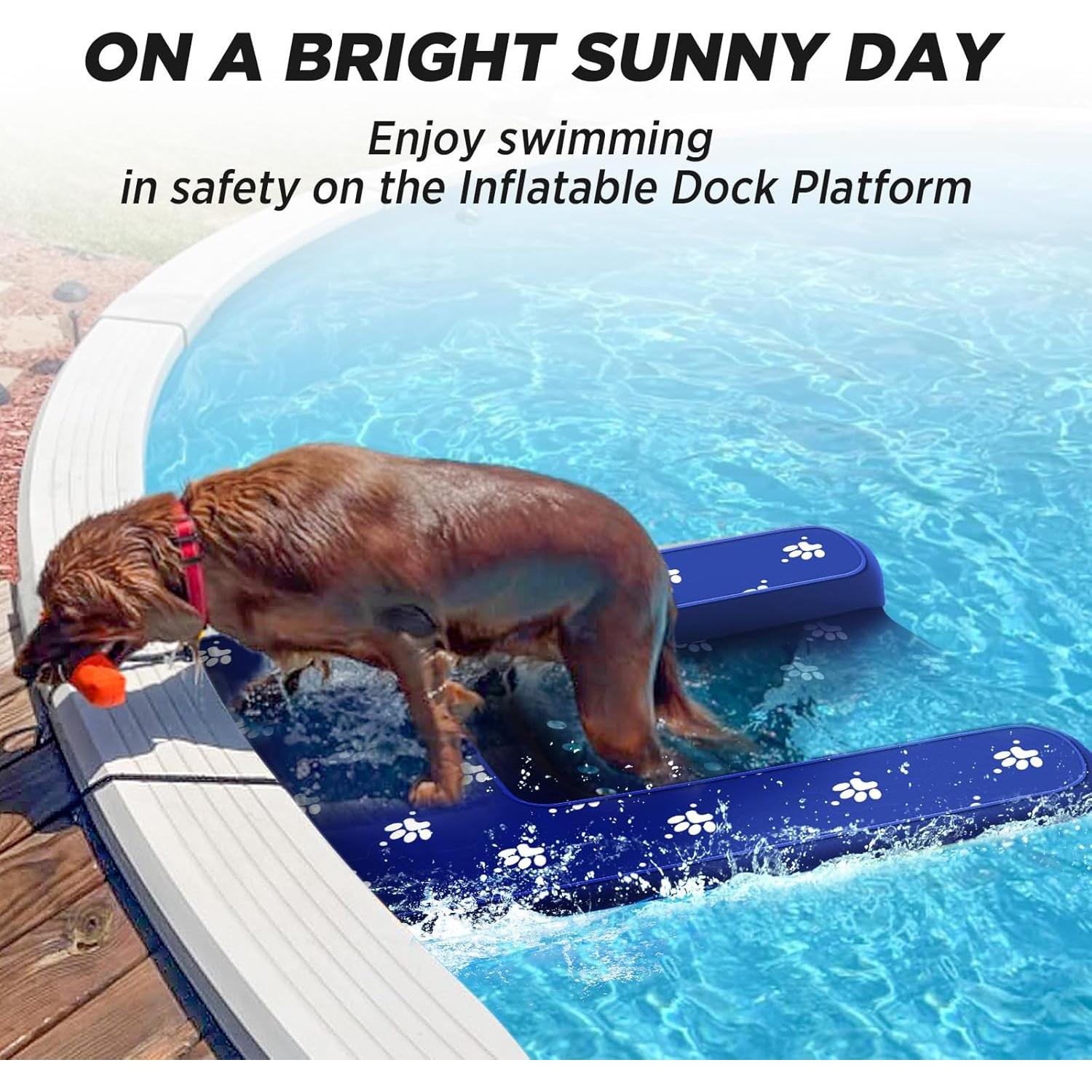 Rampa Flotante Inflable para Perros NGNFZQ 1.43m Antideslizante