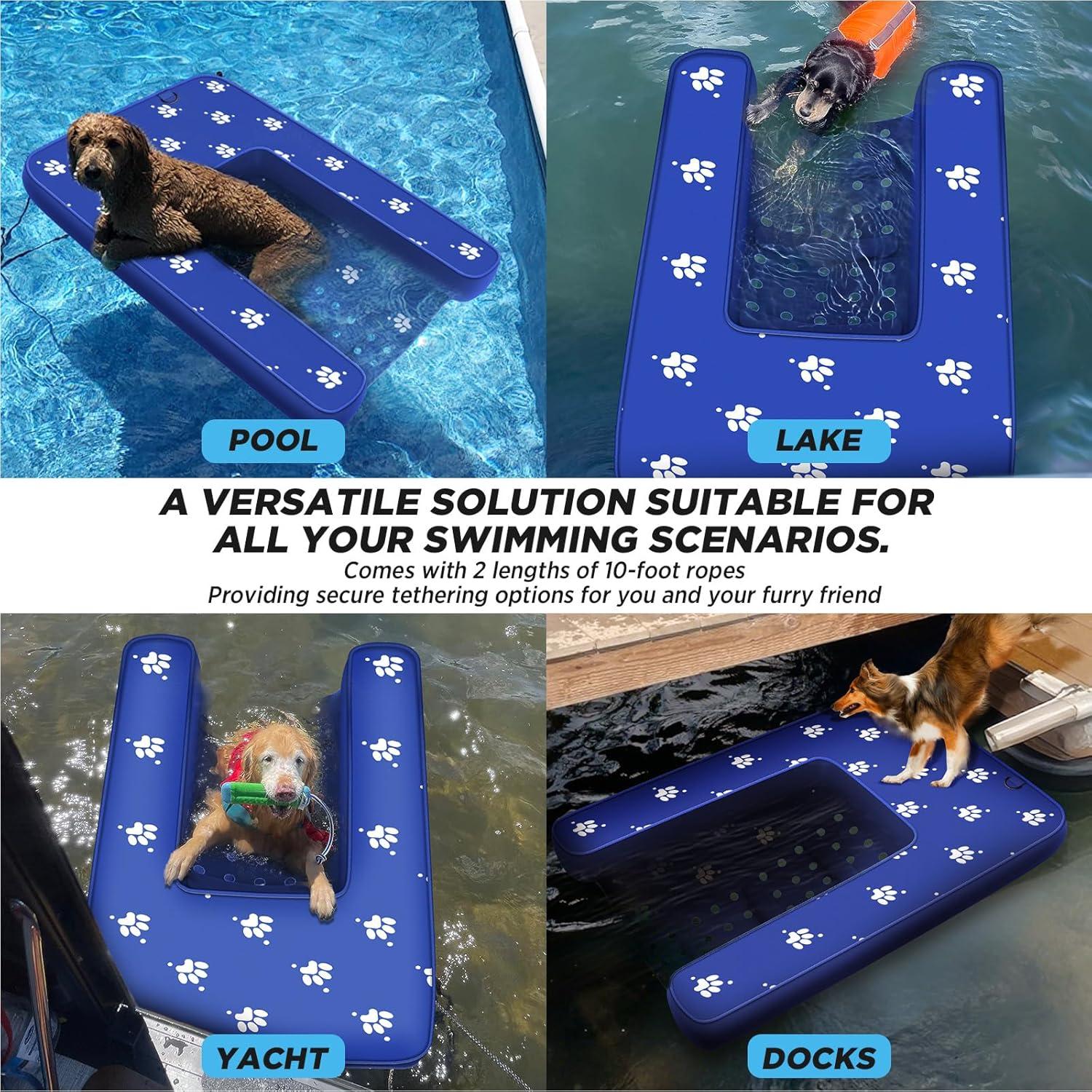 Rampa Flotante Inflable para Perros NGNFZQ 1.43m Antideslizante