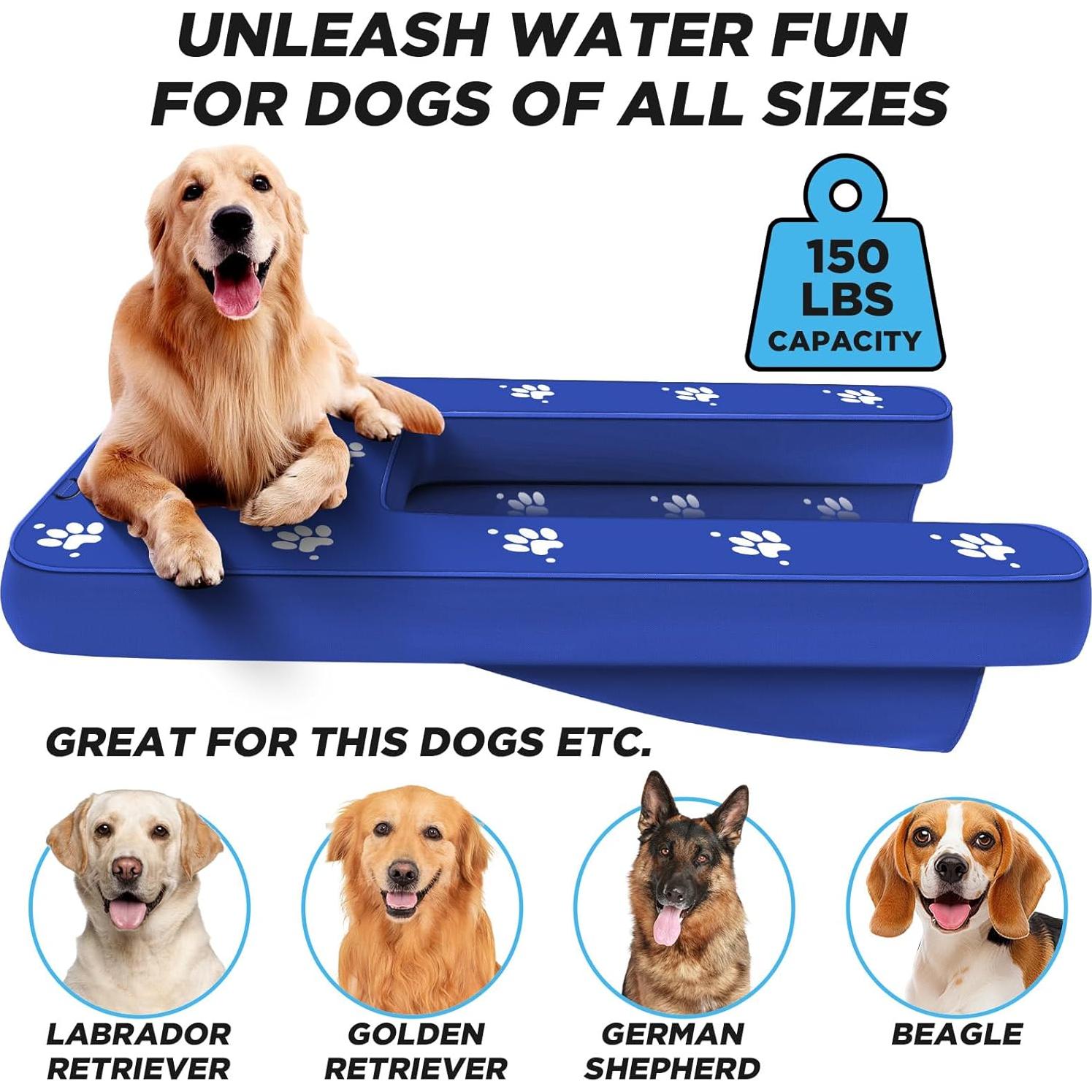 Rampa Flotante Inflable para Perros NGNFZQ 1.43m Antideslizante