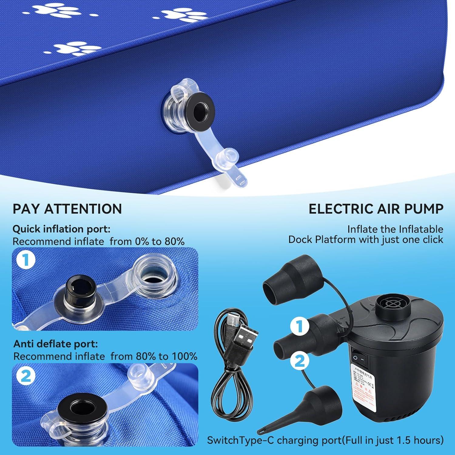 Rampa Flotante Inflable para Perros NGNFZQ 1.43m Antideslizante