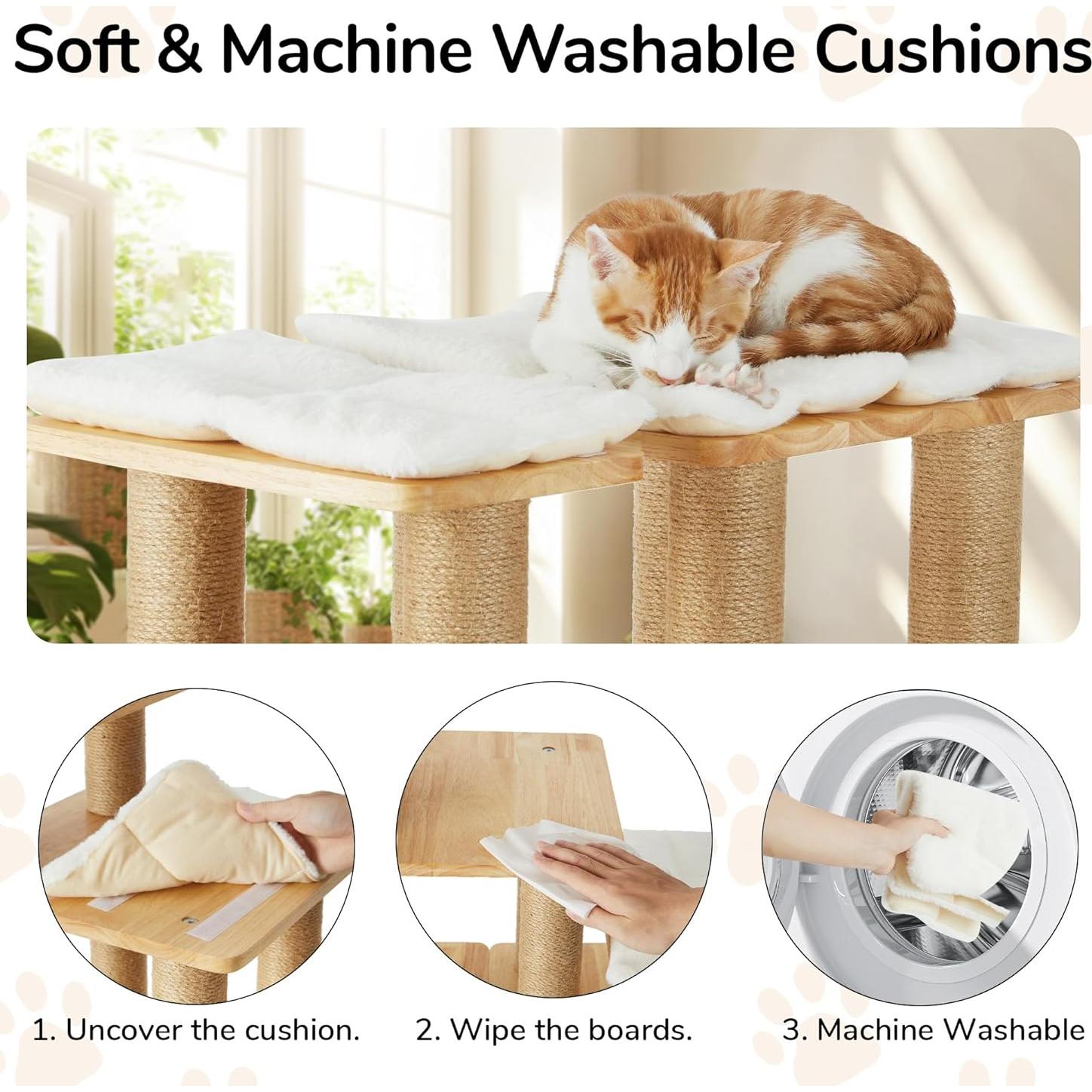 Escalera para Mascotas FUKUMARU de Madera 55 cm - Soporta 90 kg