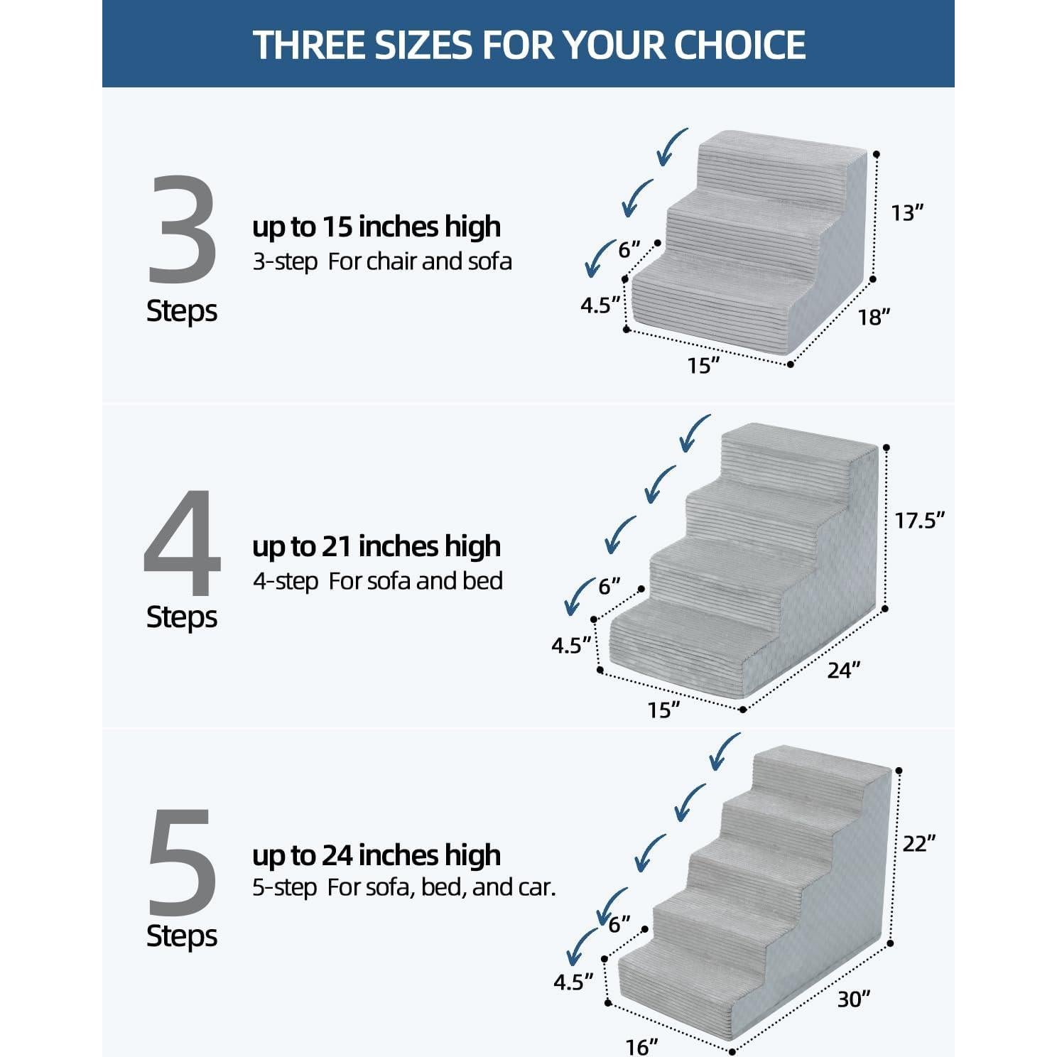 Escaleras para Perros Vfrog 4 Pasos 44.5 cm Antideslizantes