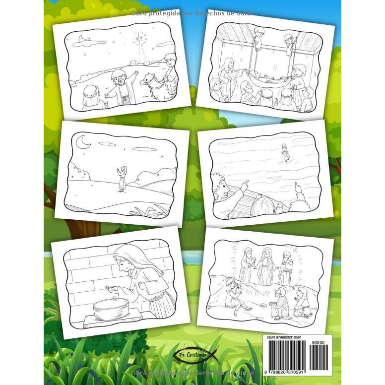Jesús Libro para Colorear con Historias Bíblicas: Libro Cristiano para Colorear para Niños con Ilustraciones Bíblicas Sobre la Misión y los Milagros de Jesús en la Vida Terrenal (Spanish Edition)