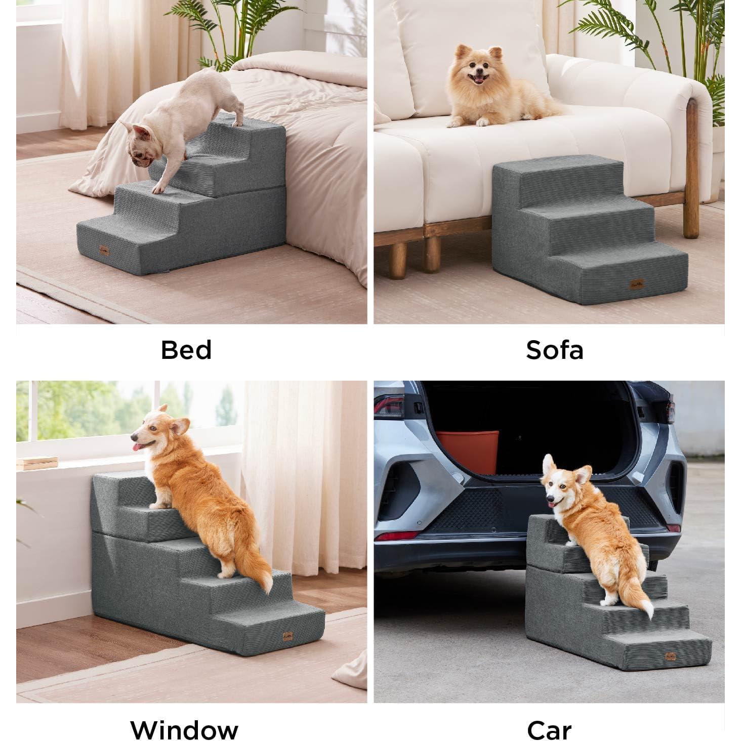 Escalones para Perros Made4Pets 4 Escalones Antideslizantes Gris