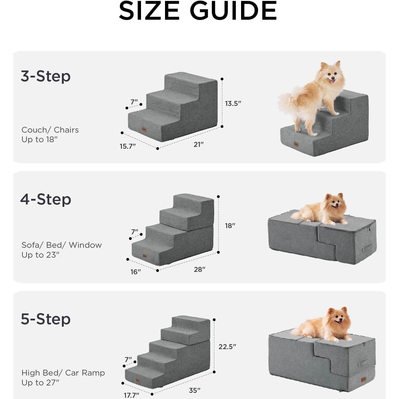 Escalones para Perros Made4Pets 4 Escalones Antideslizantes Gris