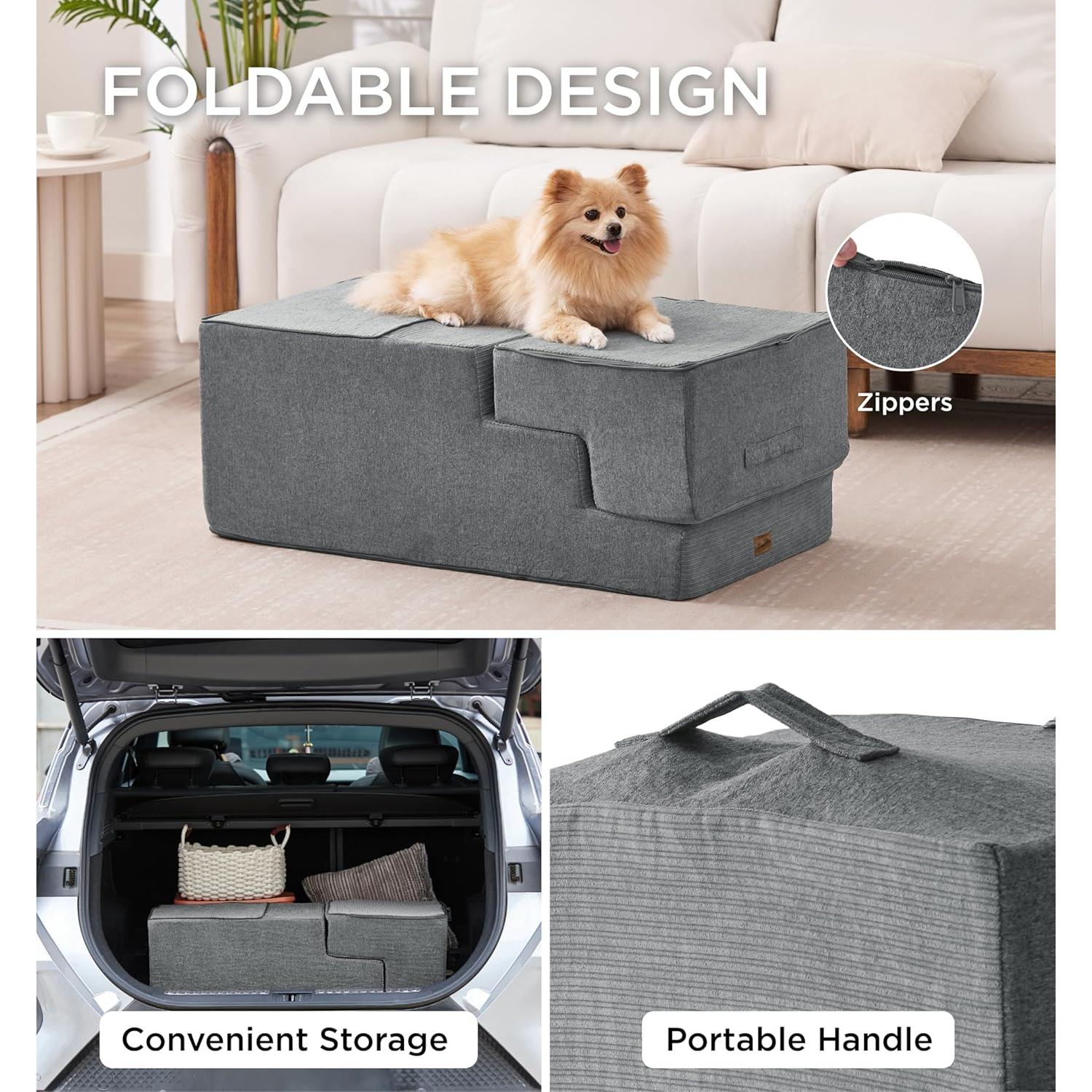 Escalones para Perros Made4Pets 4 Escalones Antideslizantes Gris