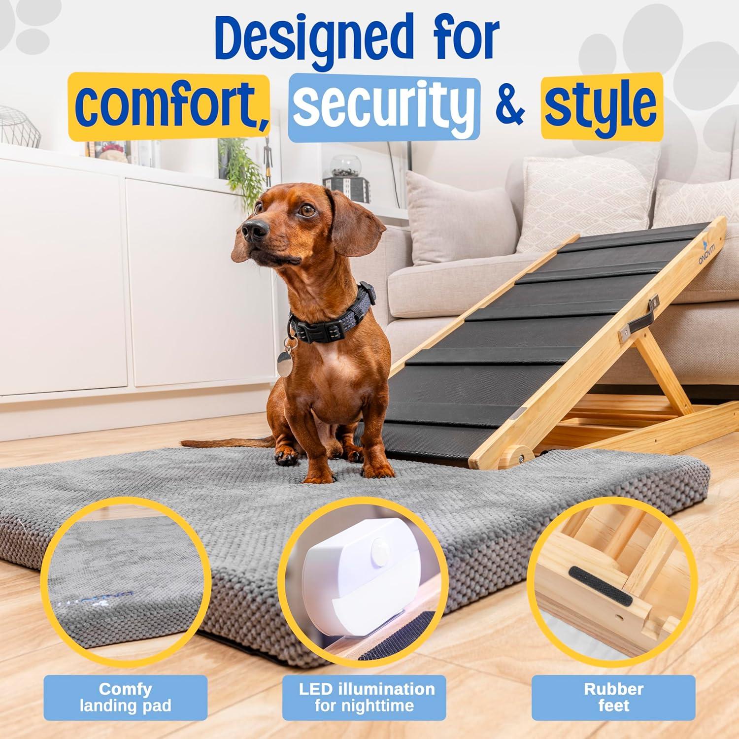 Rampa Ajustable para Perros ONOVITI - 6 Alturas 14" a 24"