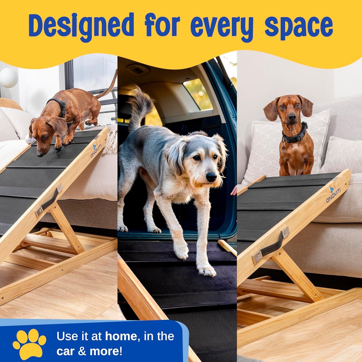 Rampa Ajustable para Perros ONOVITI - 6 Alturas 14" a 24"