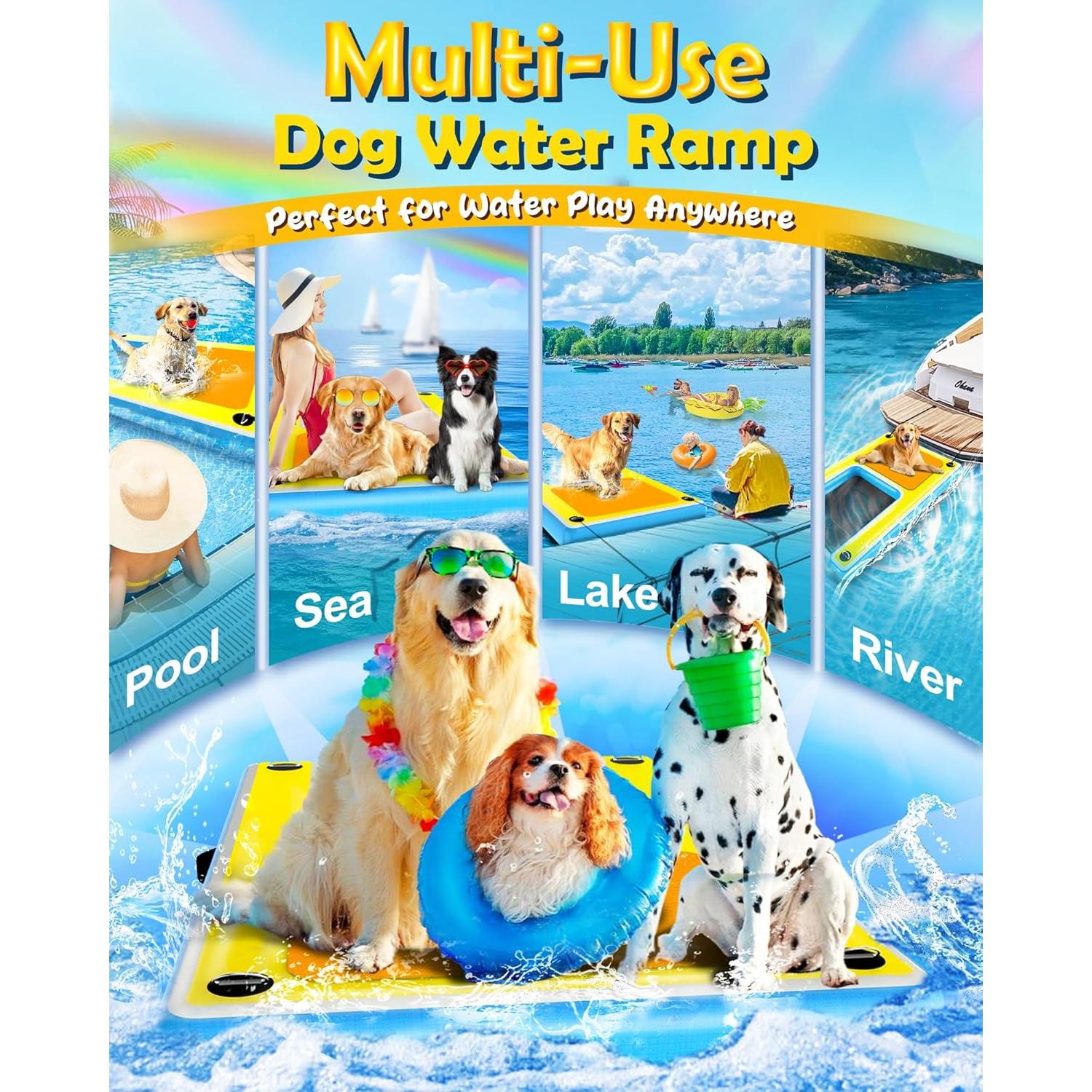 Rampa Inflable para Perros FurryPlanet XXL 108.86 kg Antideslizante