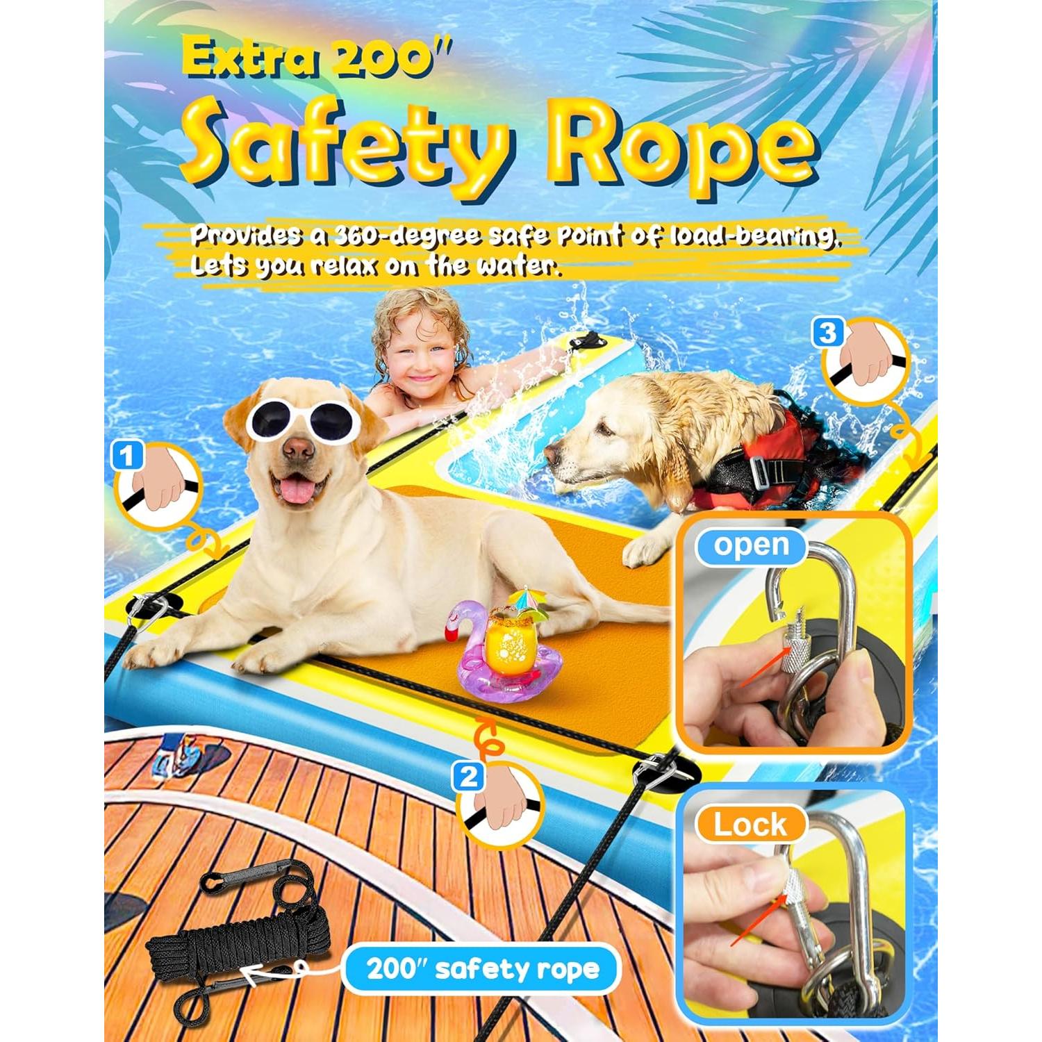 Rampa Inflable para Perros FurryPlanet XXL 108.86 kg Antideslizante