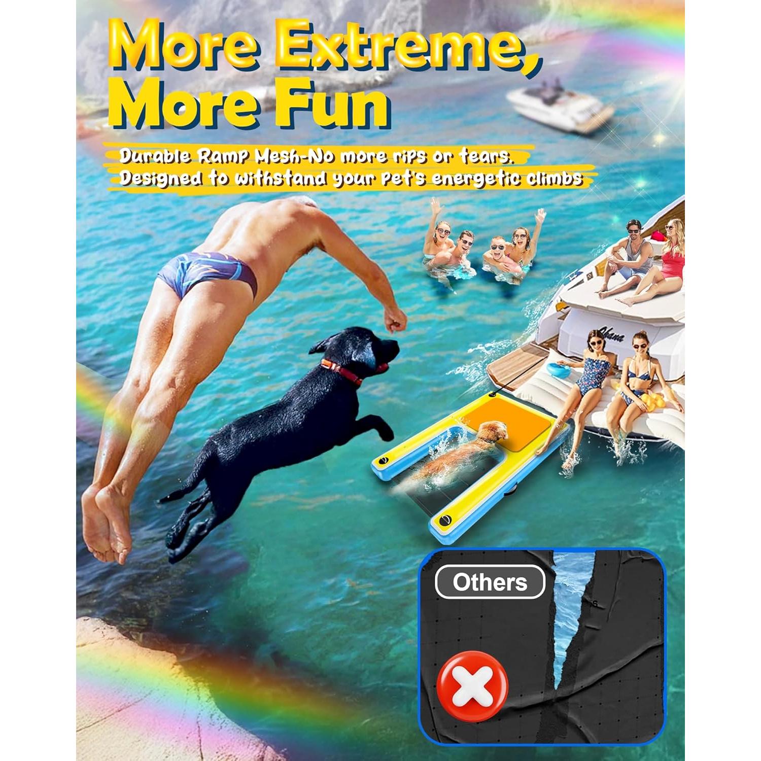 Rampa Inflable para Perros FurryPlanet XXL 108.86 kg Antideslizante