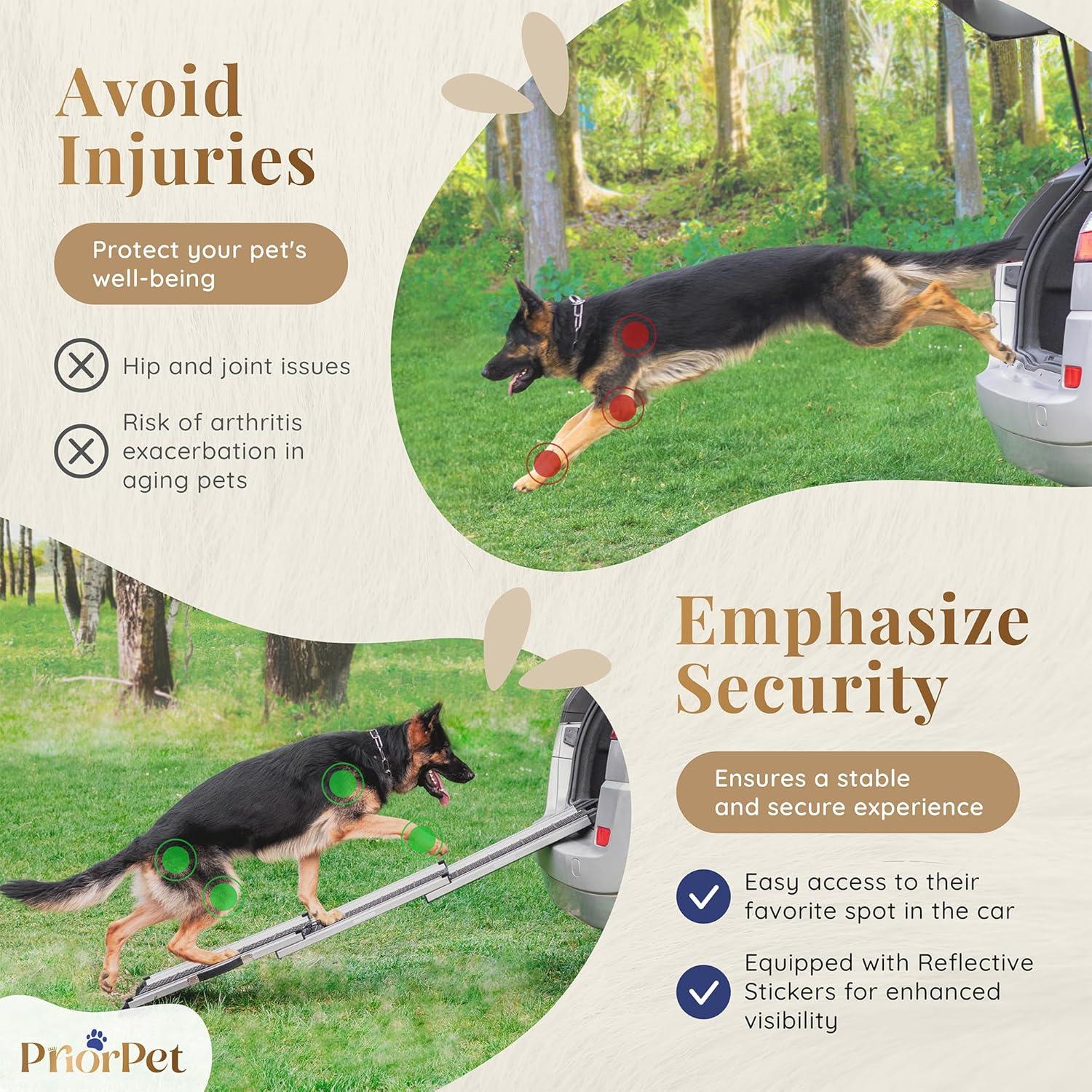 Rampa Telescópica para Perros PRIORPET 160 cm Antideslizante