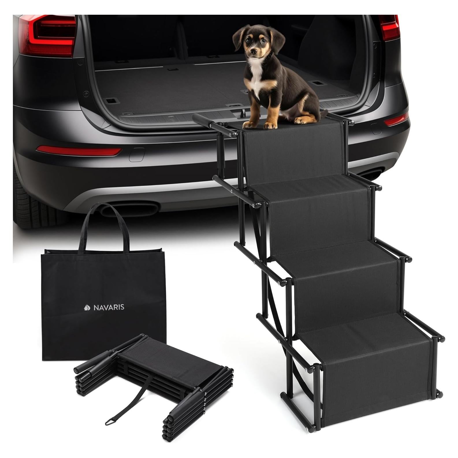 Rampas Plegables para Perros Navaris - 4 Pasos Ajustables