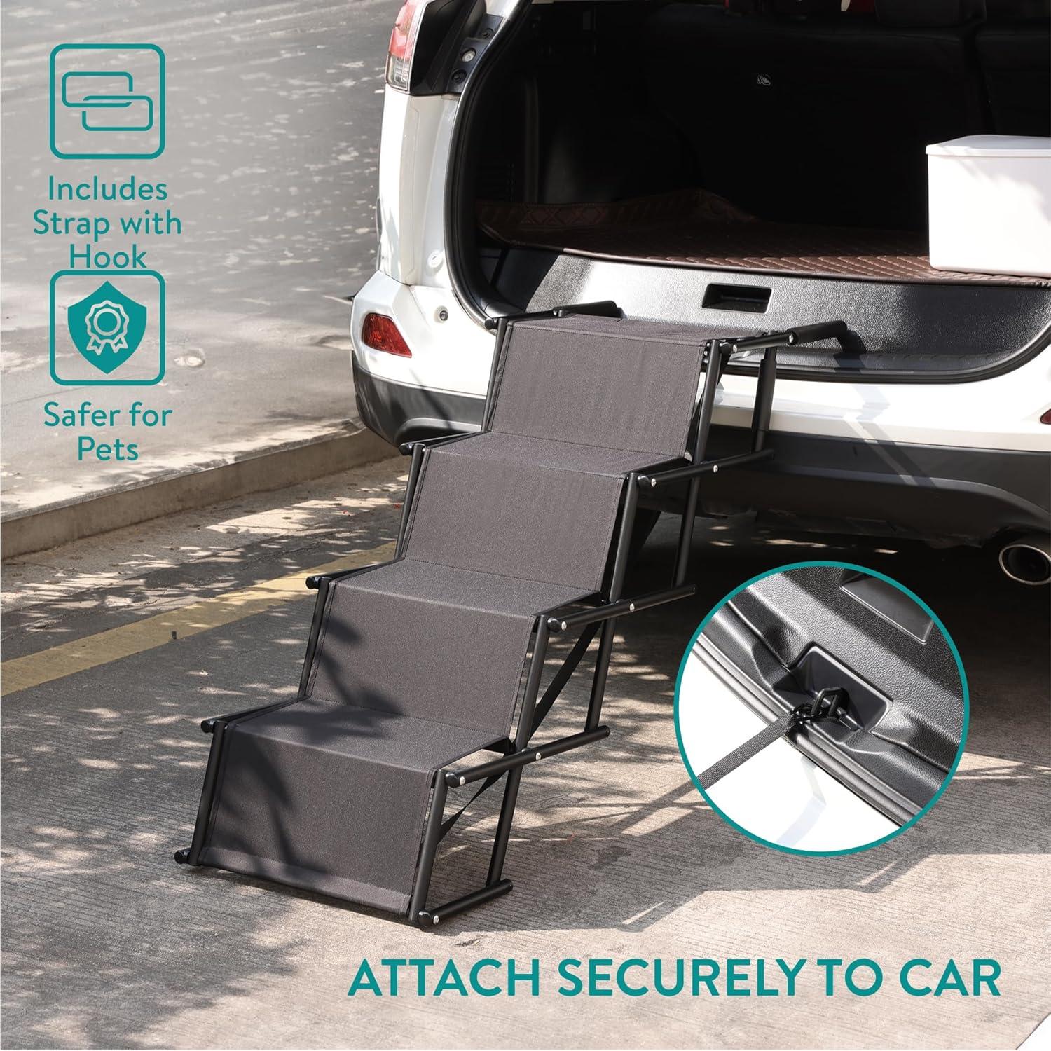 Rampas Plegables para Perros Navaris - 4 Pasos Ajustables