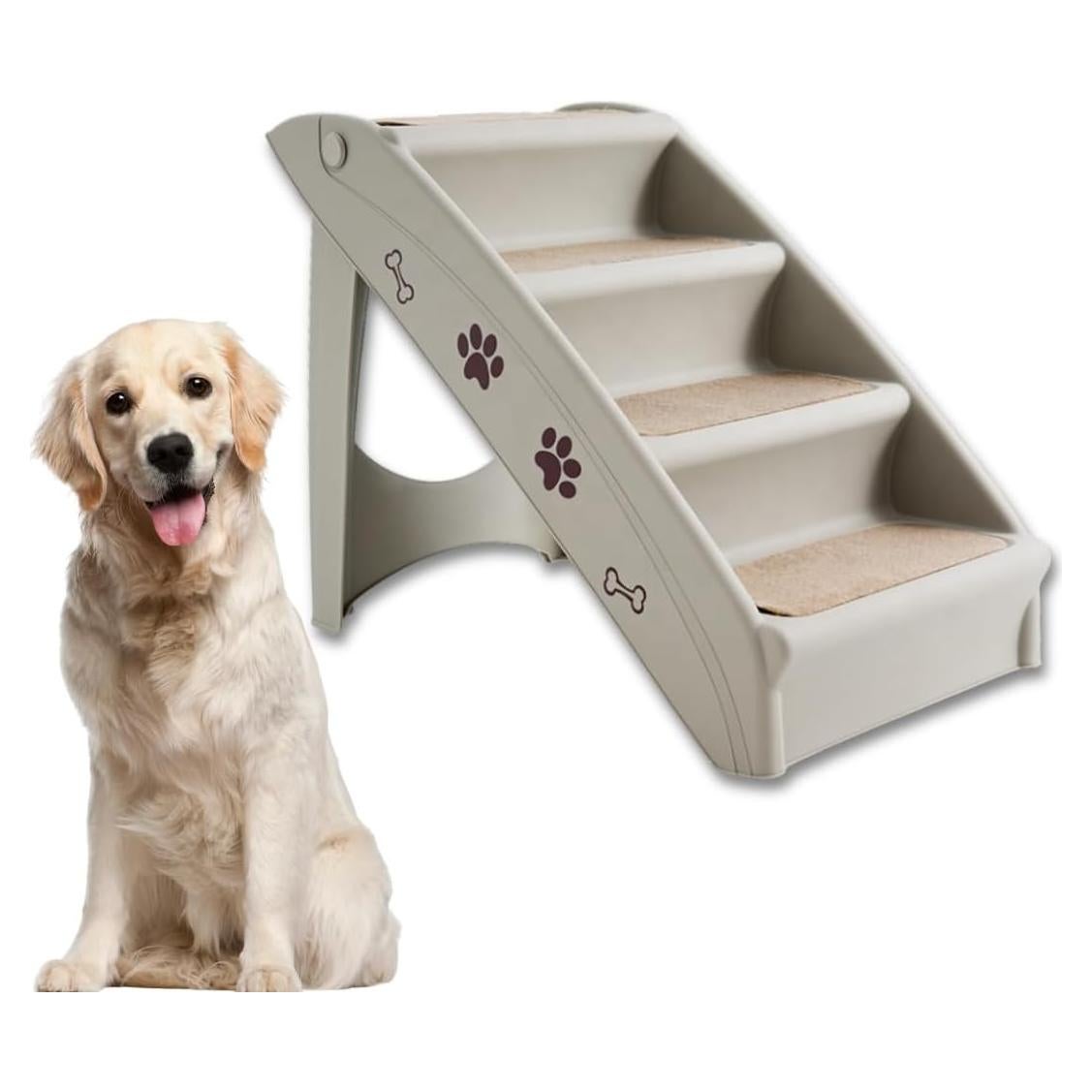 Escalera Plegable para Mascotas PET GALAXY 4 Pasos Antideslizante