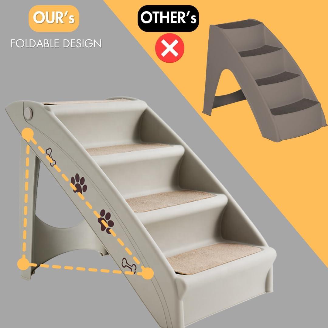 Escalera Plegable para Mascotas PET GALAXY 4 Pasos Antideslizante