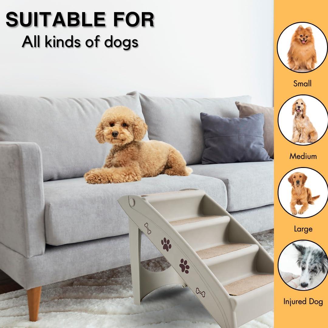 Escalera Plegable para Mascotas PET GALAXY 4 Pasos Antideslizante